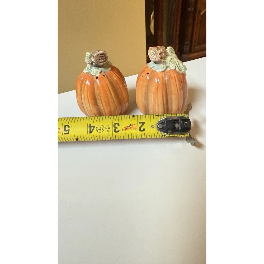 Vintage Pumpkin Fitz and Floyd Salt and Pepper Shakers 1994 Omnibus‎ Retired